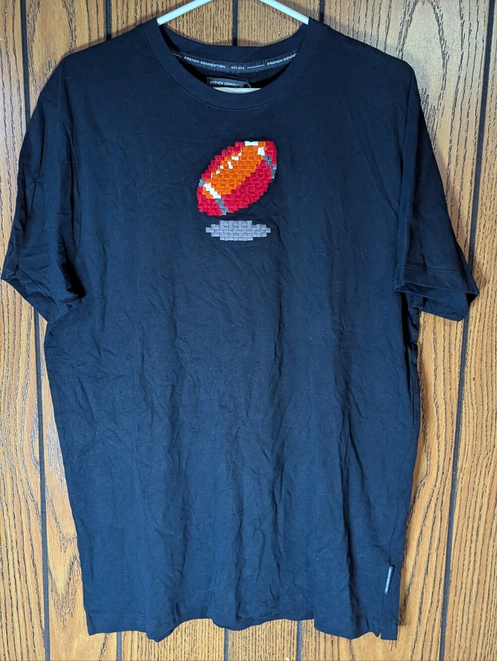 Men's French Connection Marine T-Shirt Pixel Football Graphic Brand New Size XL
